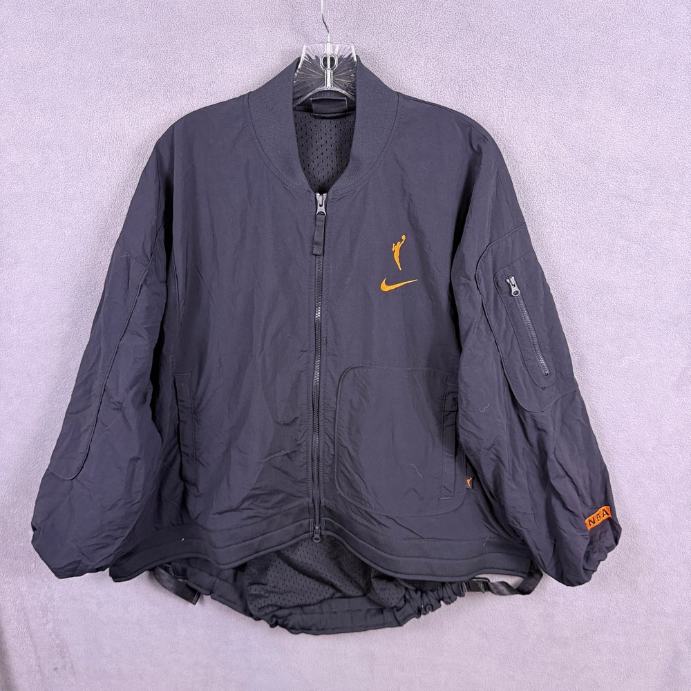 WNBA Sun Jacket Womens Med Black Nike Basketball Full Zip Mesh Lined Windbreaker